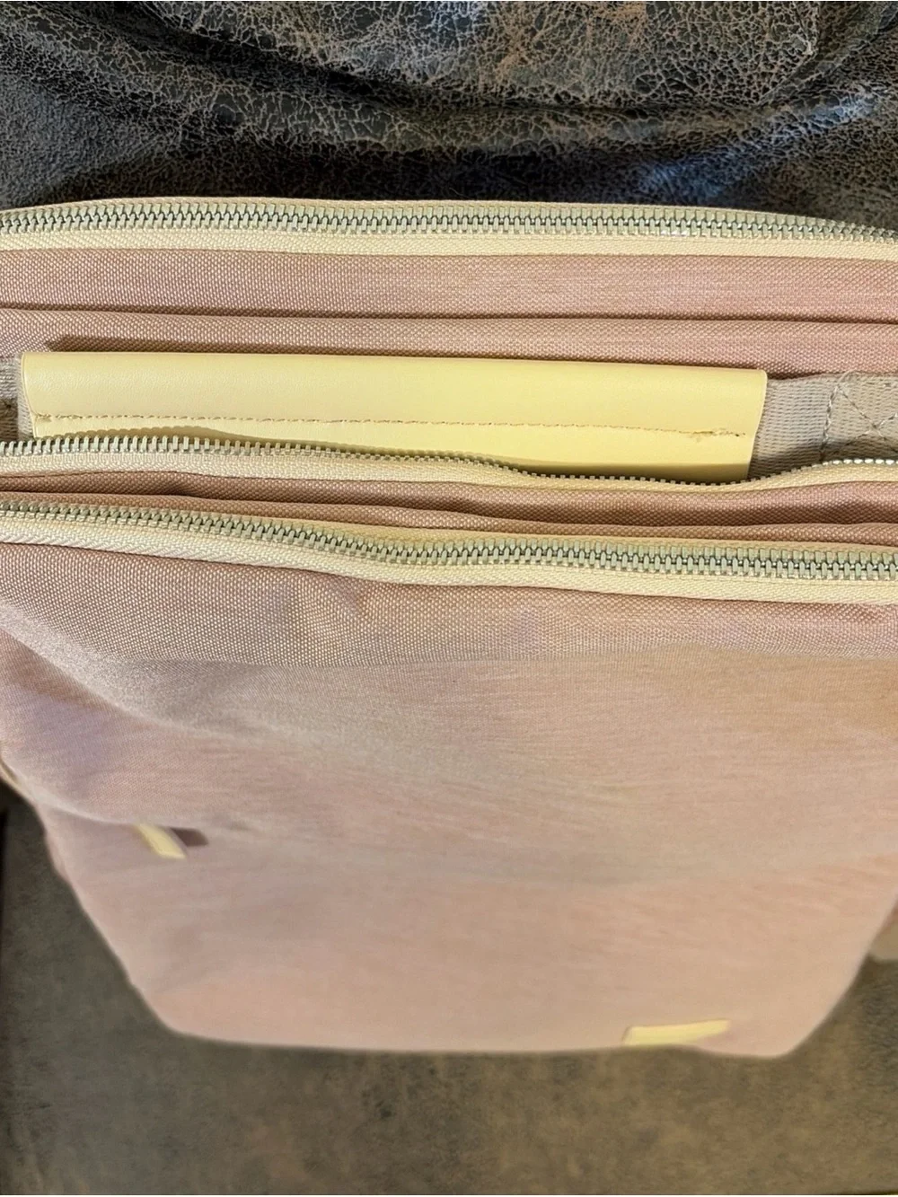 NOBLEMAN Backpack for women and man,Waterproof travel work Beige -pink Plus  USB
